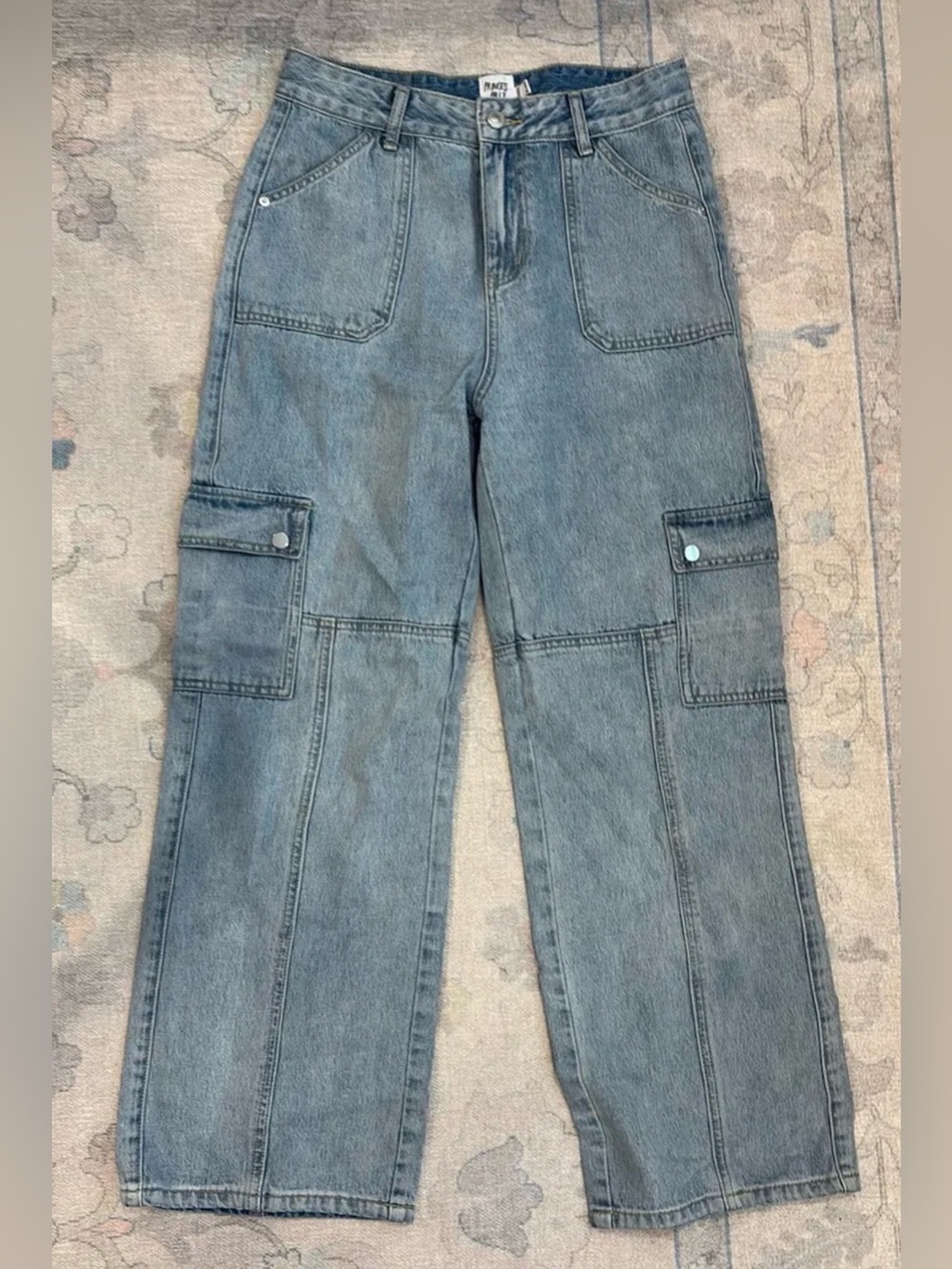 Princess Polly Light Blue High-Waist Wide Leg Jeans